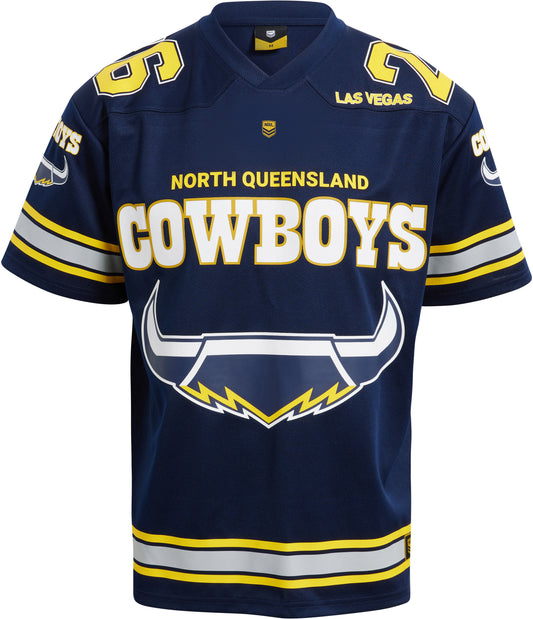North Queensland Cowboys 2026 NRL Mens Las Vegas Grid Iron Jersey