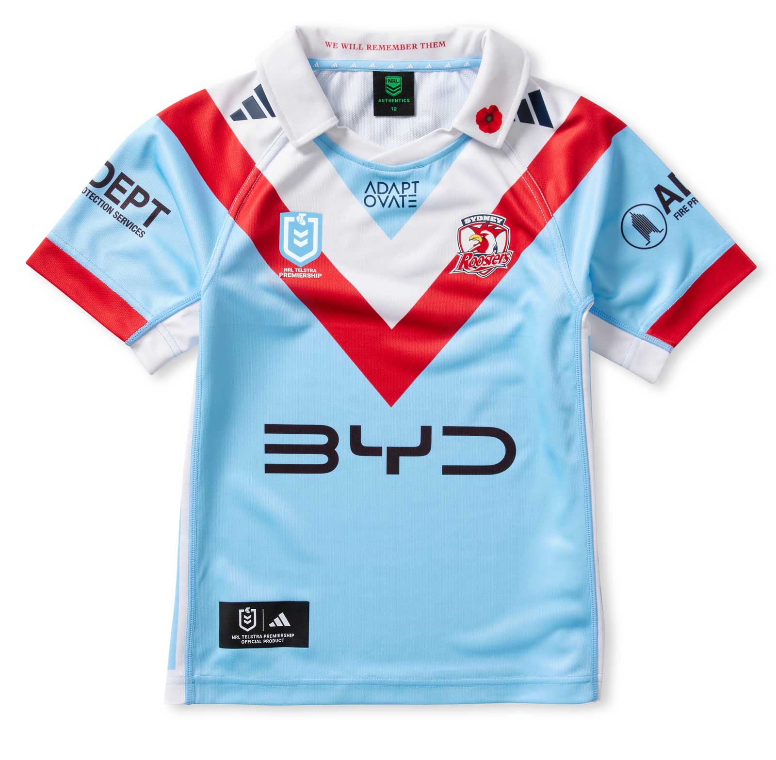 Sydney Roosters 2026 NRL Kids Anzac Jersey