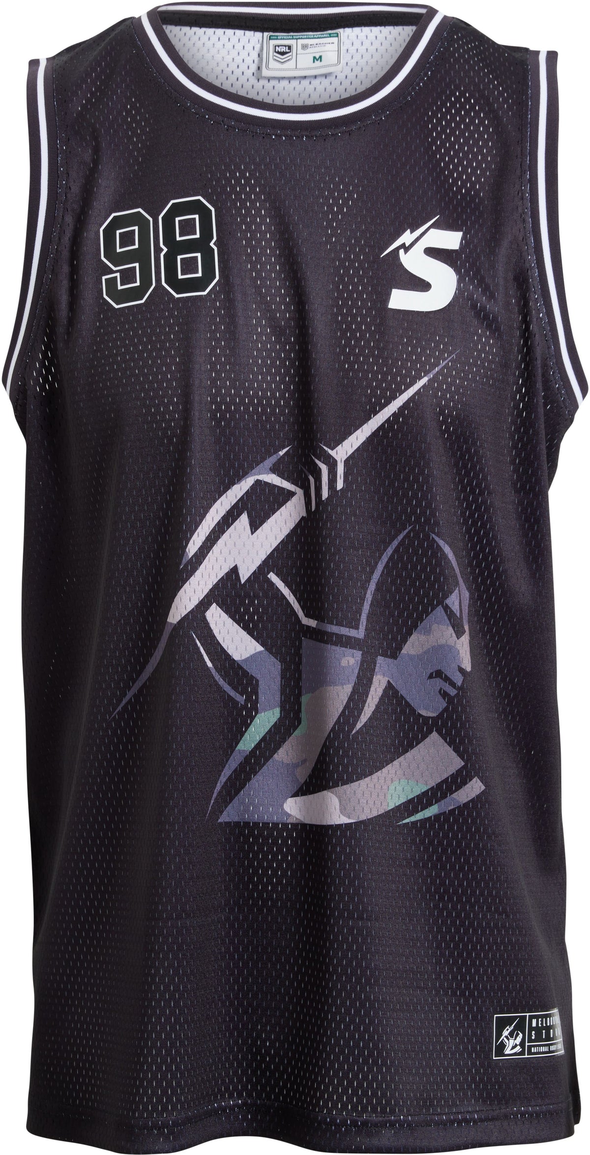 Melbourne Storm 2027 NRL Mens Camo Basketball Singlet
