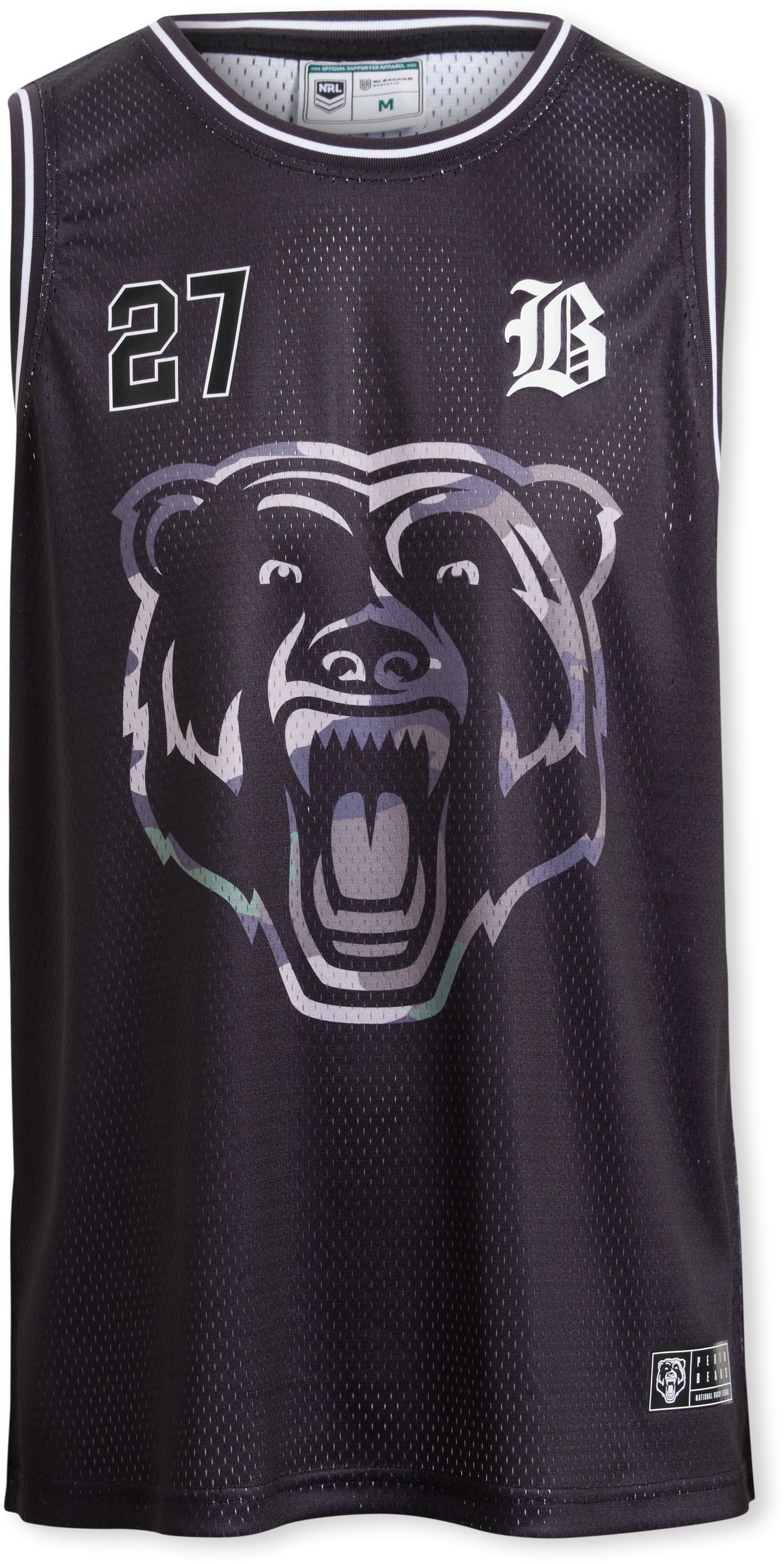 Perth Bears 2027 NRL Mens Black Basketball Singlet