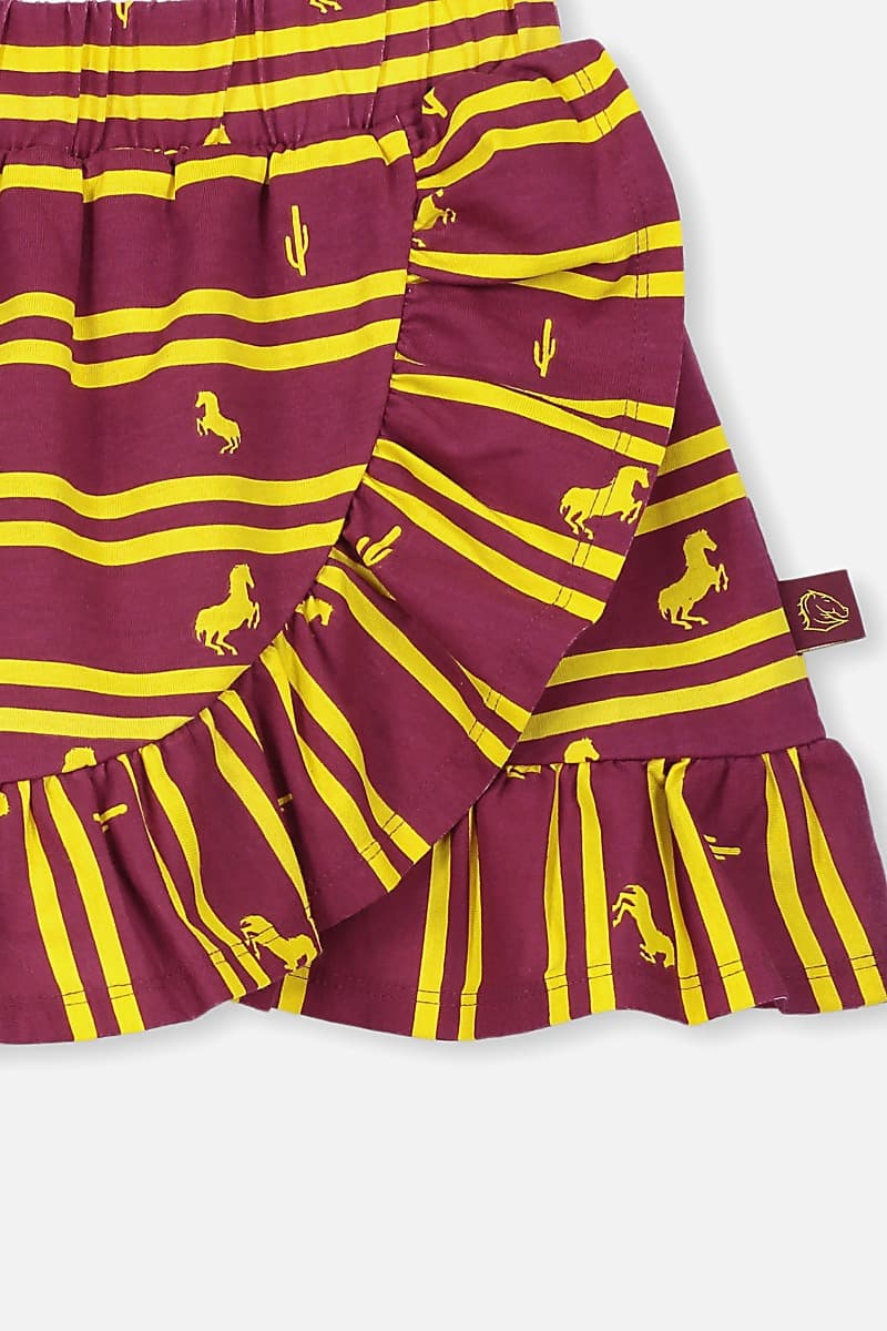 Brisbane Broncos NRL Girls Ruffle Skirt