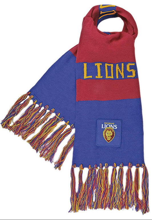 Brisbane Lions 2026 AFL Mens Traditional Bar Scarf