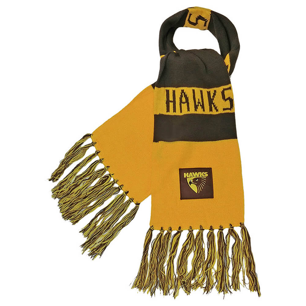 Hawthorn Hawks 2026 AFL Mens Traditional Bar Scarf