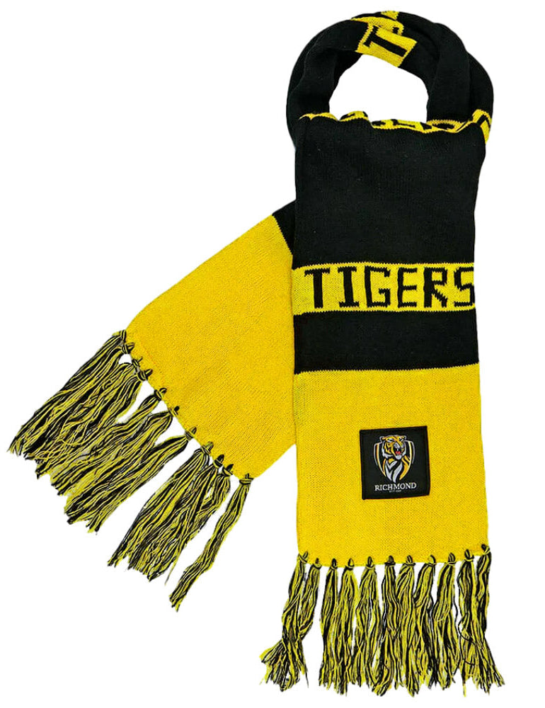 Richmond Tigers 2026 AFL Mens Traditional Bar Scarf