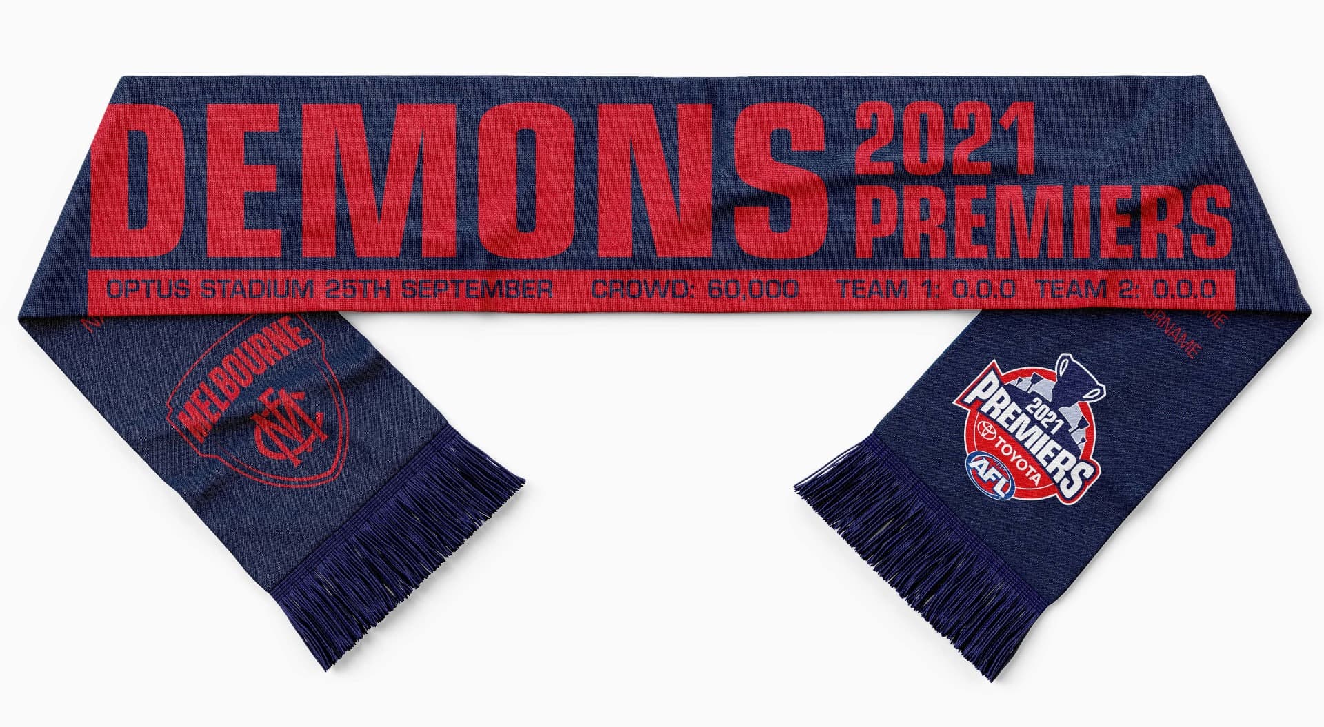 Melbourne Demons 2021 AFL Premiers Scarf
