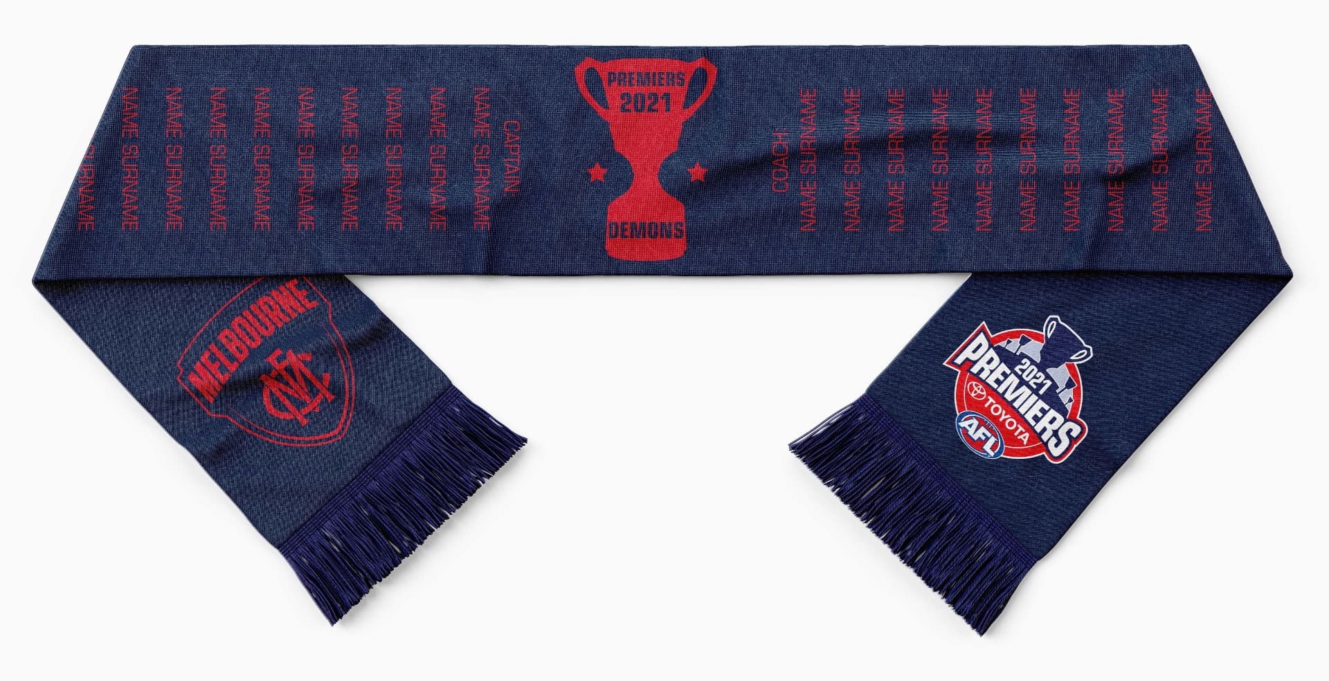 Melbourne Demons 2021 AFL Premiers Scarf