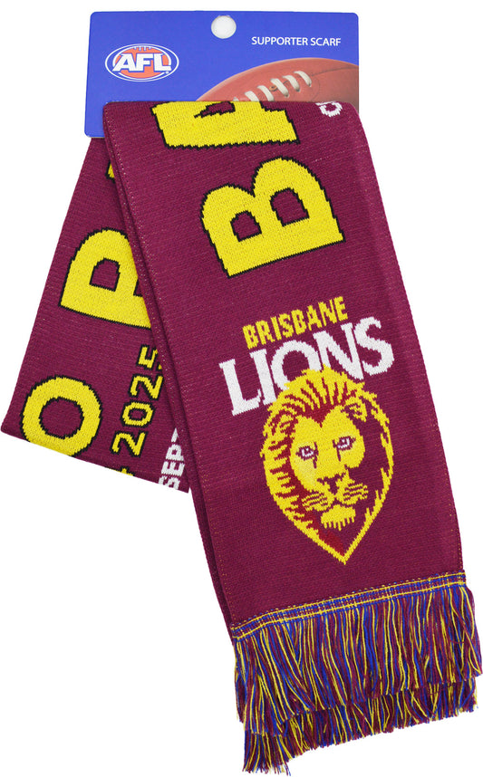 Brisbane Lions 2025 AFL Premiers Scarf