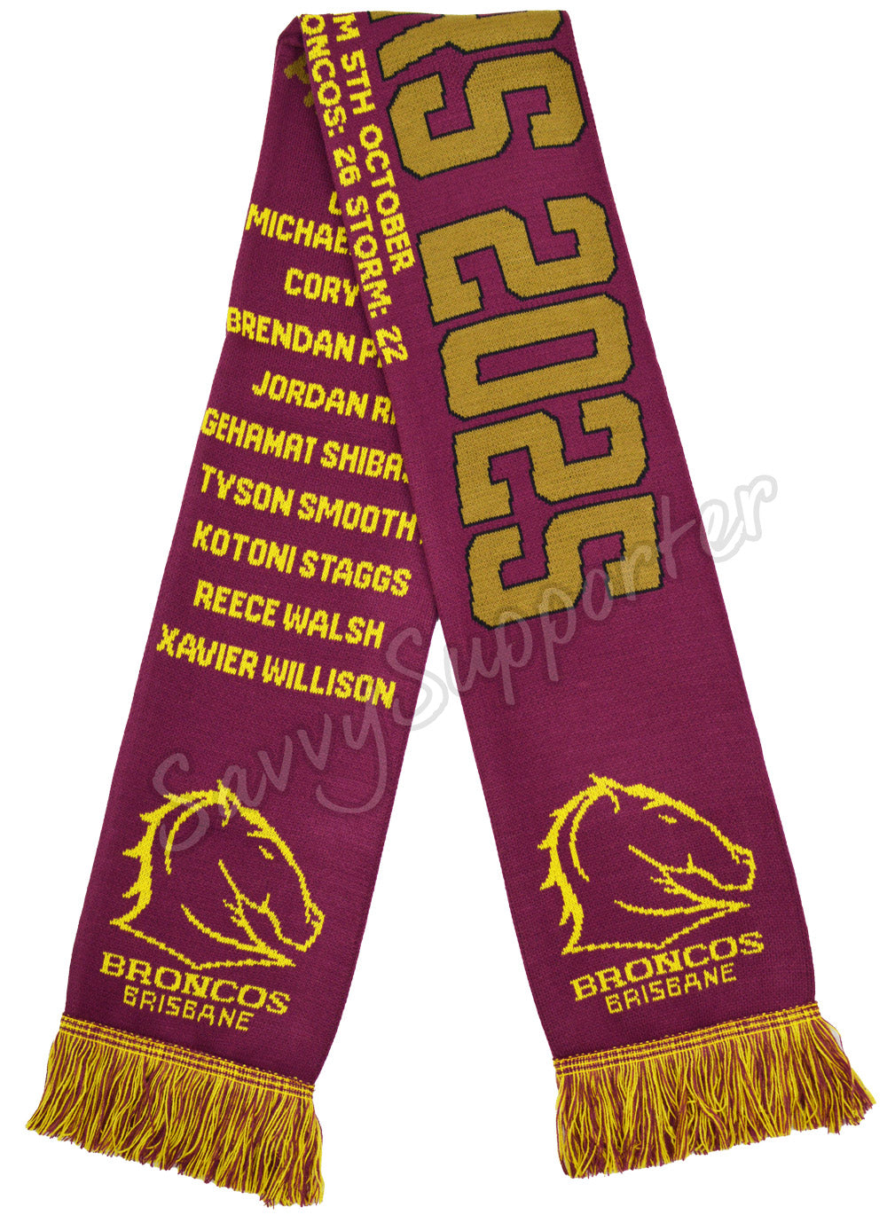Brisbane Broncos 2025 NRL Premiers Scarf