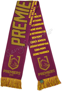Brisbane Broncos 2025 NRL Premiers Scarf