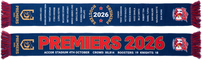 Sydney Roosters 2026 NRL Premiers Scarf *PRESALE*