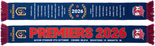 Sydney Roosters 2026 NRL Premiers Scarf *PRESALE*