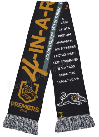 Penrith Panthers 2024 NRL Premiers '4 IN A ROW' Scarf