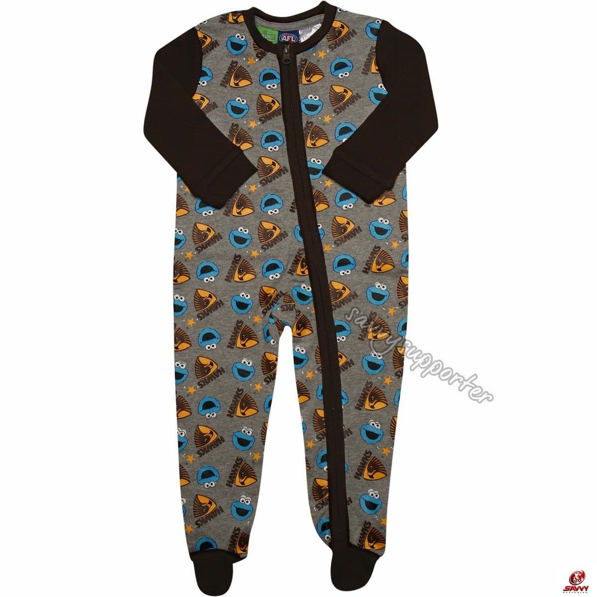 Hawthorn Hawks Babies Cookie Monster Romper