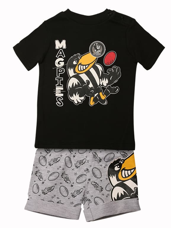 Collingwood Magpies AFL Babies 2 piece Tee & Short Pack