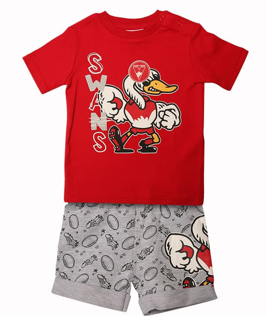 Sydney Swans AFL Babies 2 piece Tee & Short Pack
