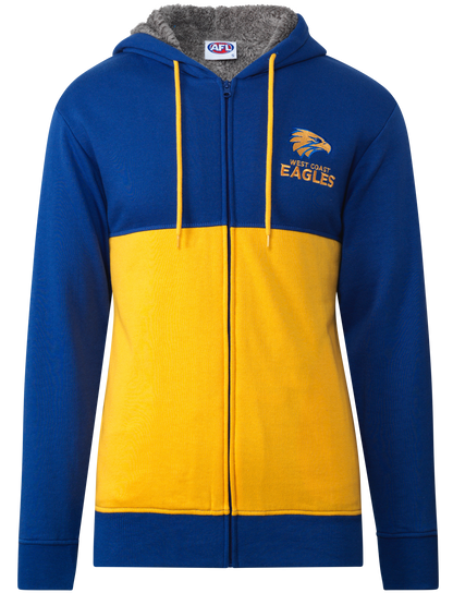 West Coast Eagles AFL Mens Fur Zip Hood