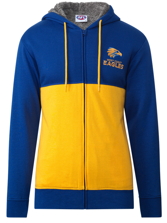 West Coast Eagles AFL Mens Fur Zip Hood