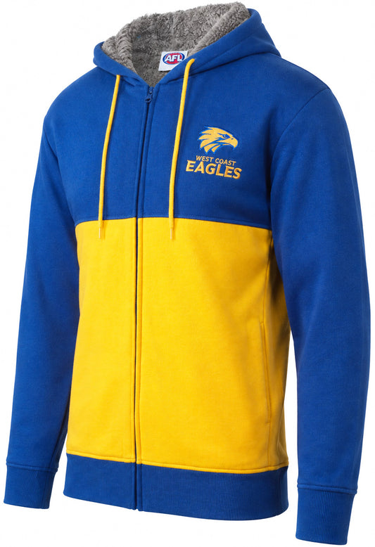 West Coast Eagles AFL Mens Fur Zip Hood