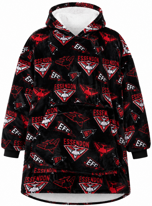 Essendon Bombers AFL Adults Sherpie Snugget Onesie Oversized Hoody