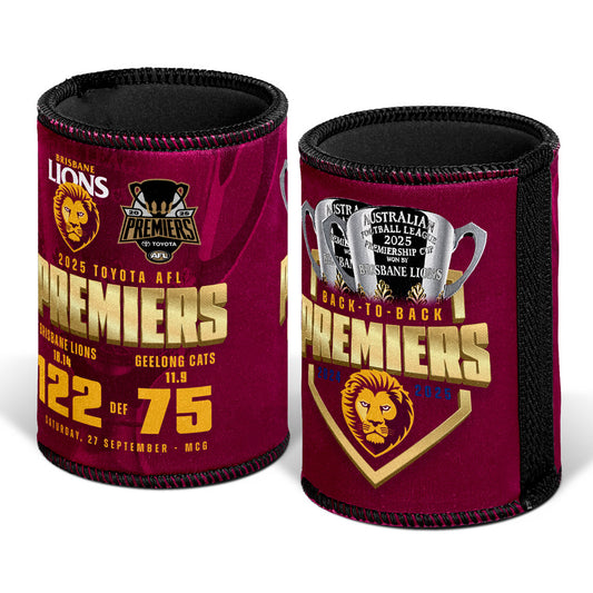 Brisbane Lions 2025 AFL Premiers Score Can Cooler *PRESALE*