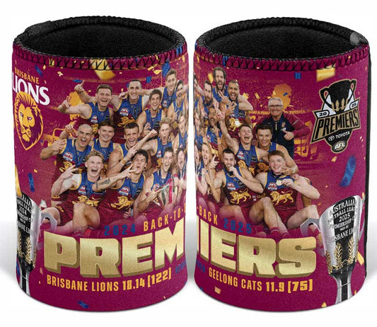 Brisbane Lions 2025 AFL Premiers Team Can Cooler  *PRESALE*