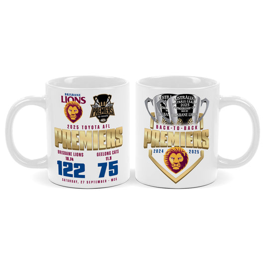 Brisbane Lions 2025 AFL Premiers Score Mug  *PRESALE*
