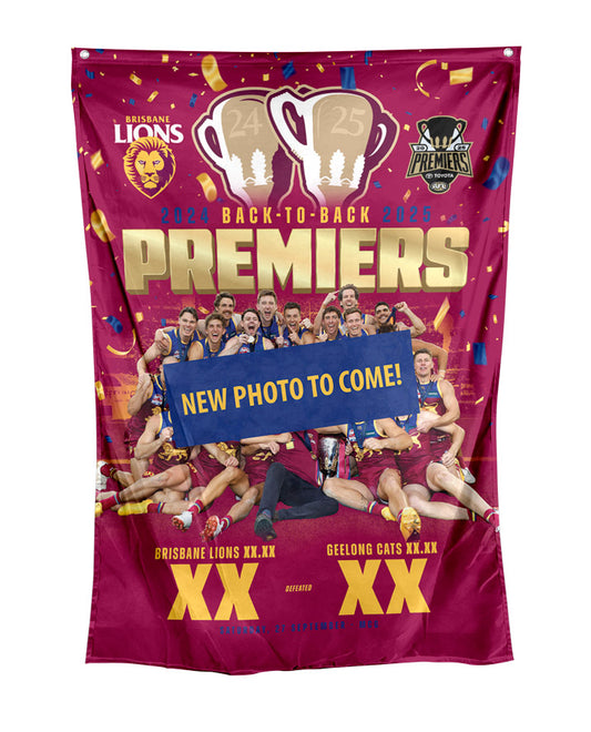 Brisbane Lions 2025 AFL Premiers Team Wall Flag  *PRESALE*
