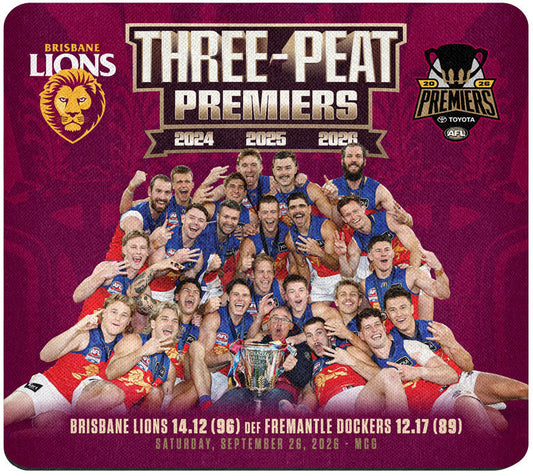 Brisbane Lions 2026 AFL Premiers Team Mouse Mat *PRESALE*