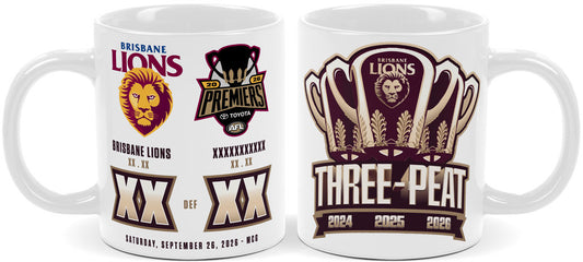 Brisbane Lions 2026 AFL Premiers Score Mug