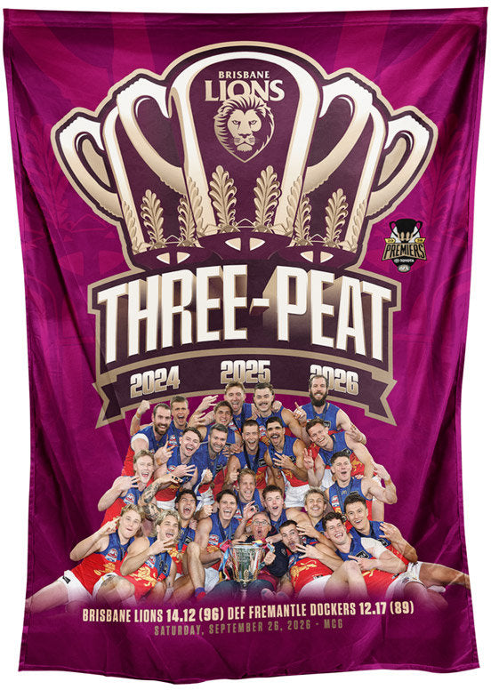Brisbane Lions 2026 AFL Premiers Team Wall Flag *PRESALE*