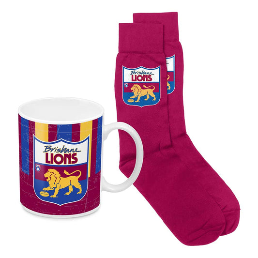 Brisbane Lions AFL Heritage Mug and Sock Pack