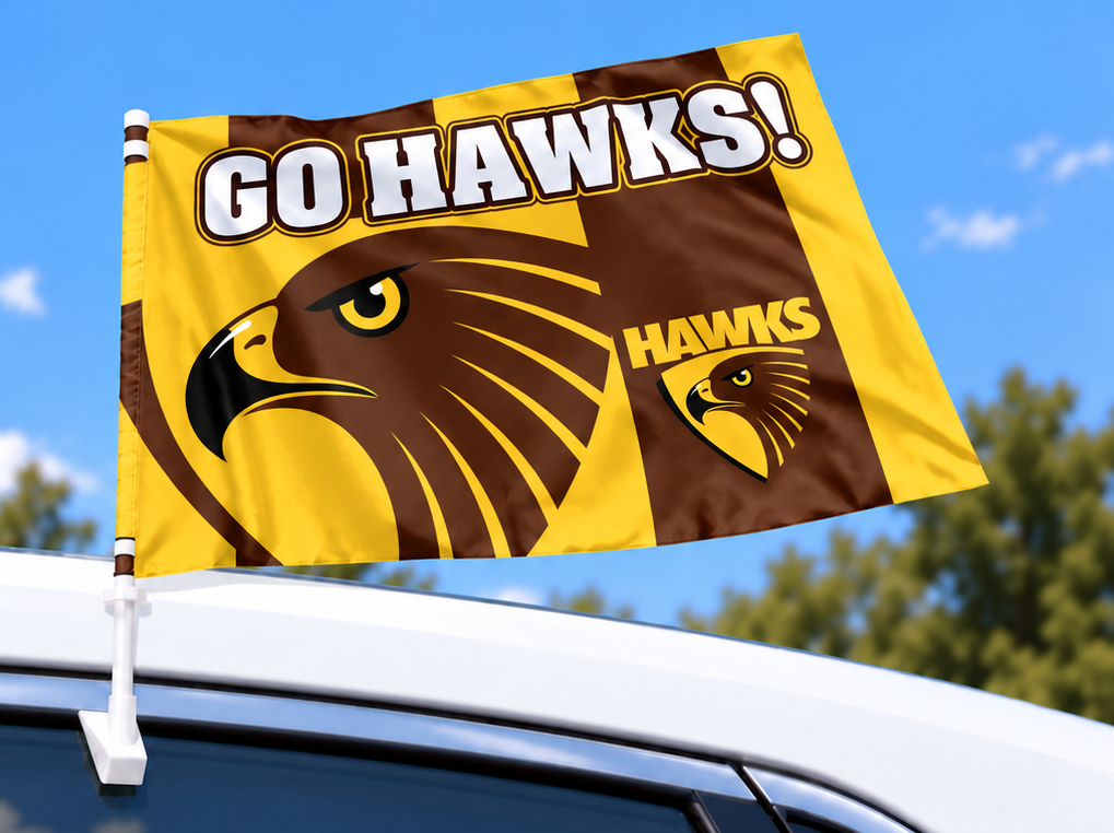 Hawthorn Hawks 2026 AFL  Car Flag