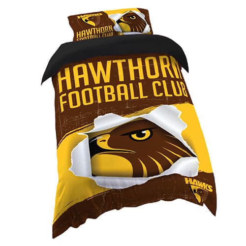 Hawthorn Hawks 2023 AFL Single Quilt Cover Set