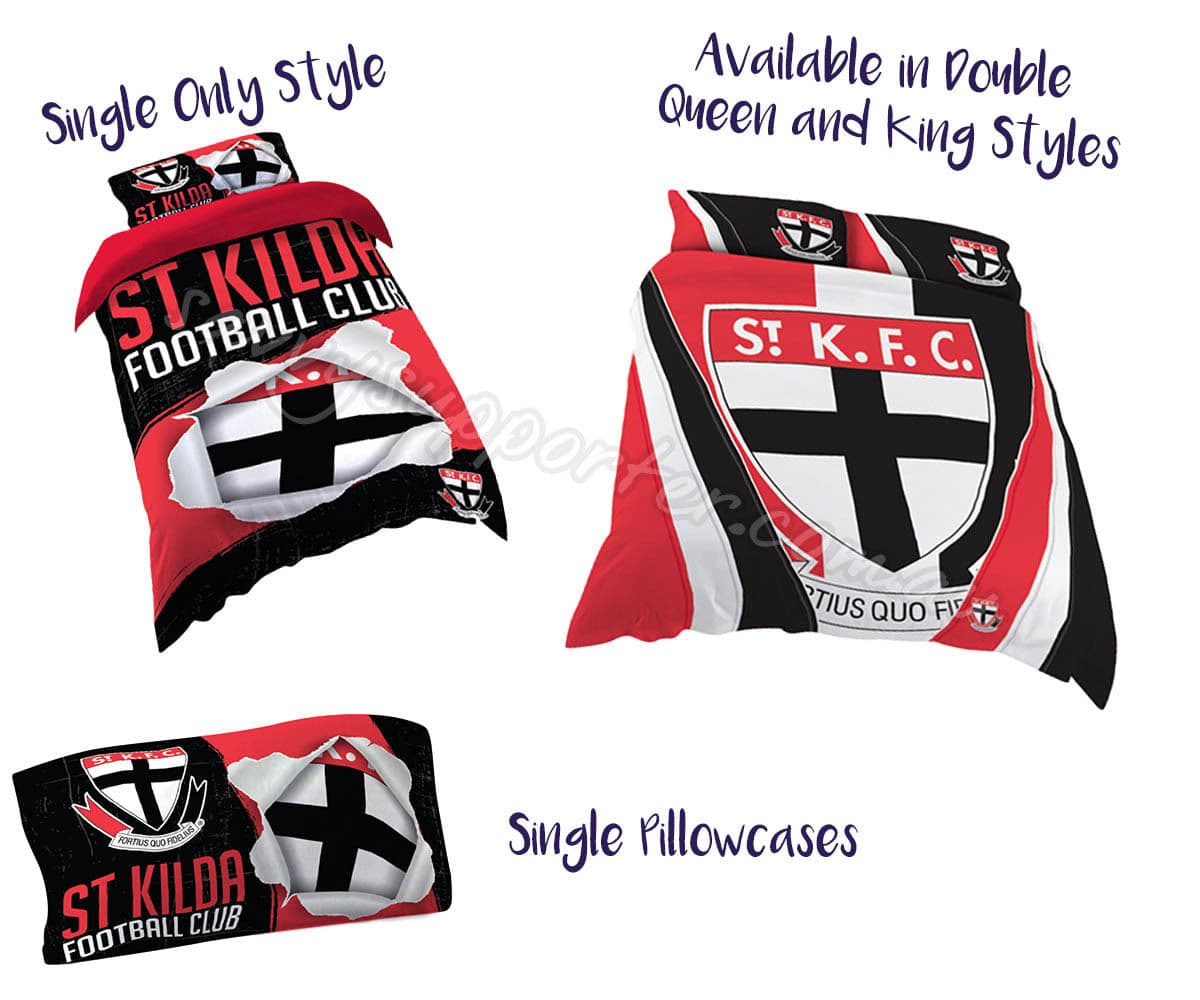 St Kilda Saints AFL Quilt Cover Set Single Double Queen