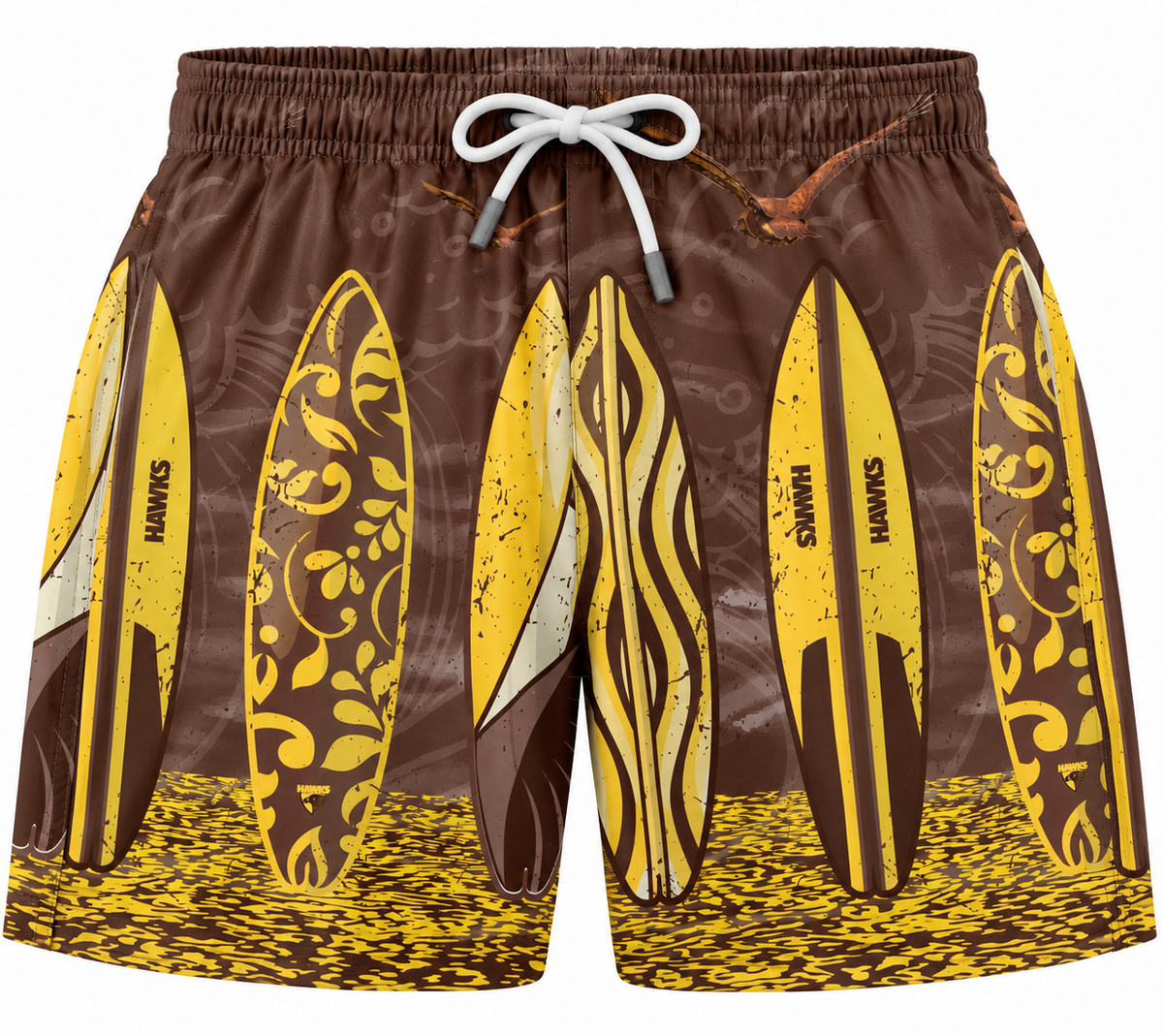 Hawthorn Hawks AFL Mens Hawaiian Shorts