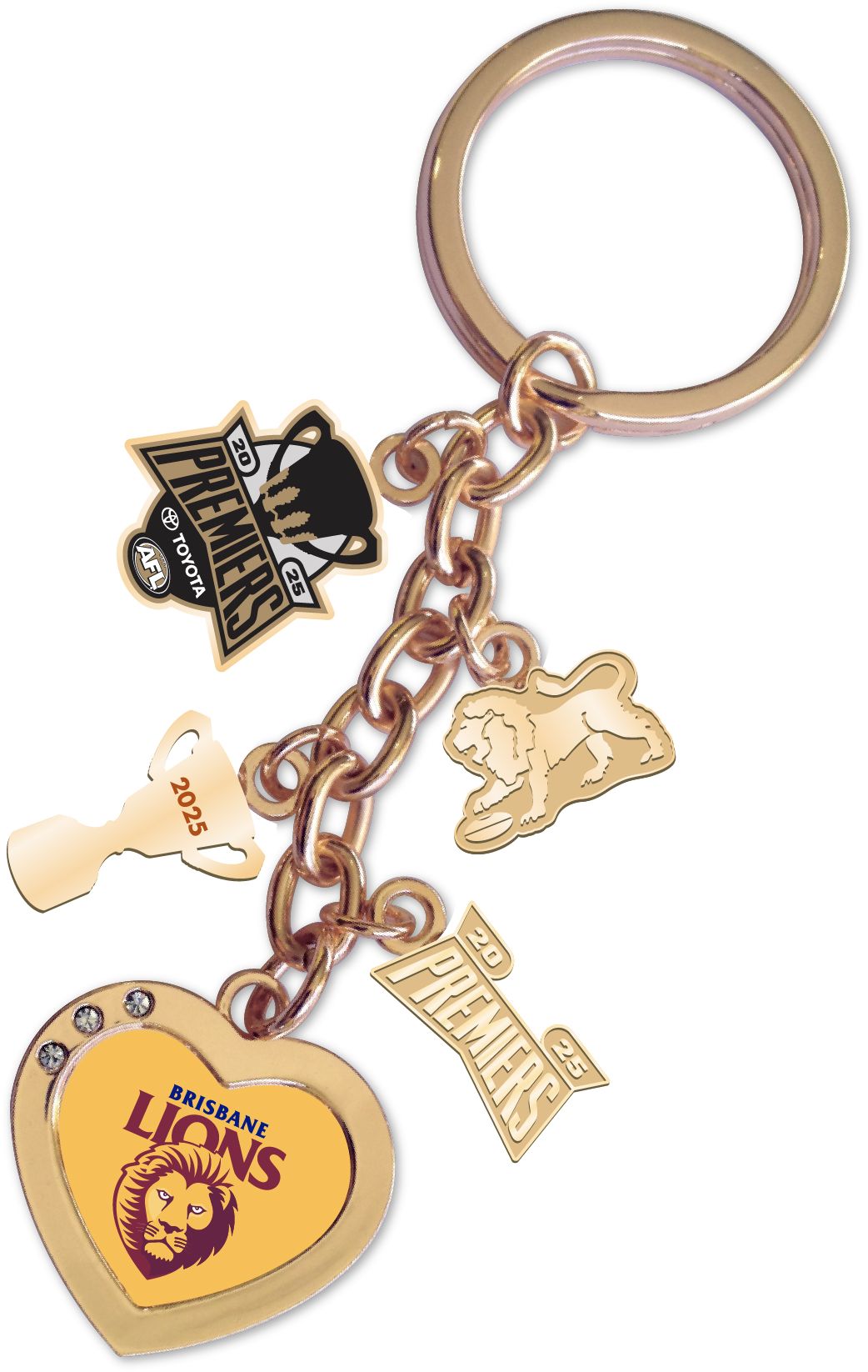 Brisbane Lions 2025 AFL Premiers Charm Keyring  *PRESALE*