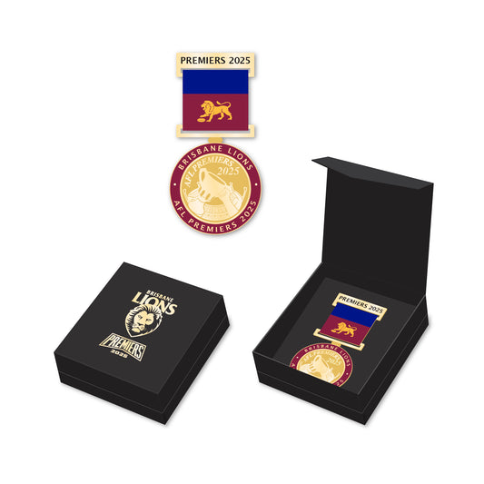 Brisbane Lions 2025 AFL Premiers Medal with Ribbon (Boxed)  *PRESALE*