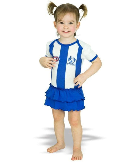 North Melbourne Kangaroos AFL Girls Baby Footysuit
