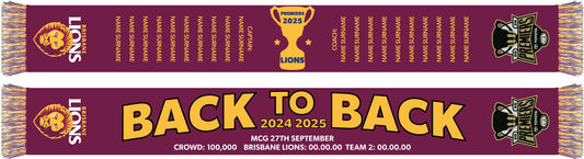 Brisbane Lions 2025 AFL Premiers Scarf  *PRESALE*
