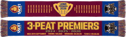 Brisbane Lions 2026 AFL Premiers Scarf *PRESALE*