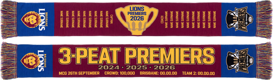 Brisbane Lions 2026 AFL Premiers Scarf *PRESALE*