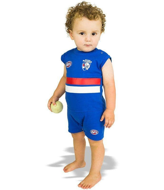 Western Bulldogs AFL Boys Short Footysuit Onesie Guernsey