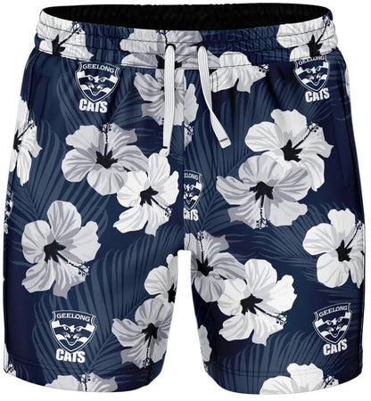 Geelong Cats AFL Mens Aloha Volley Swim Shorts