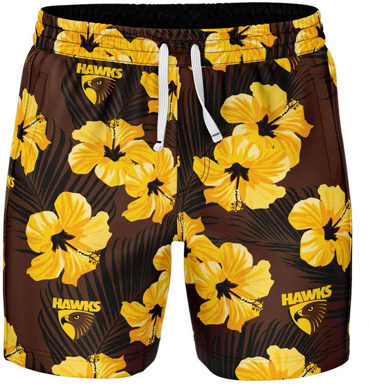 Hawthorn Hawks AFL Mens Aloha Volley Swim Shorts