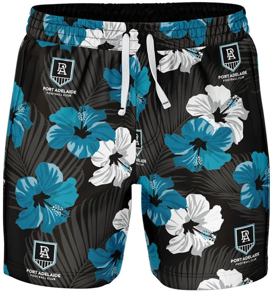 Port Adelaide Power AFL Mens Aloha Volley Swim Shorts