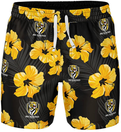 Richmond Tigers AFL Mens Aloha Volley Swim Shorts