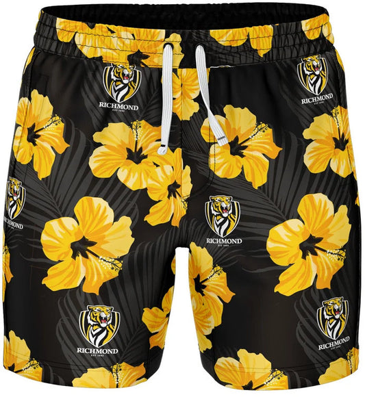 Richmond Tigers AFL Mens Aloha Volley Swim Shorts