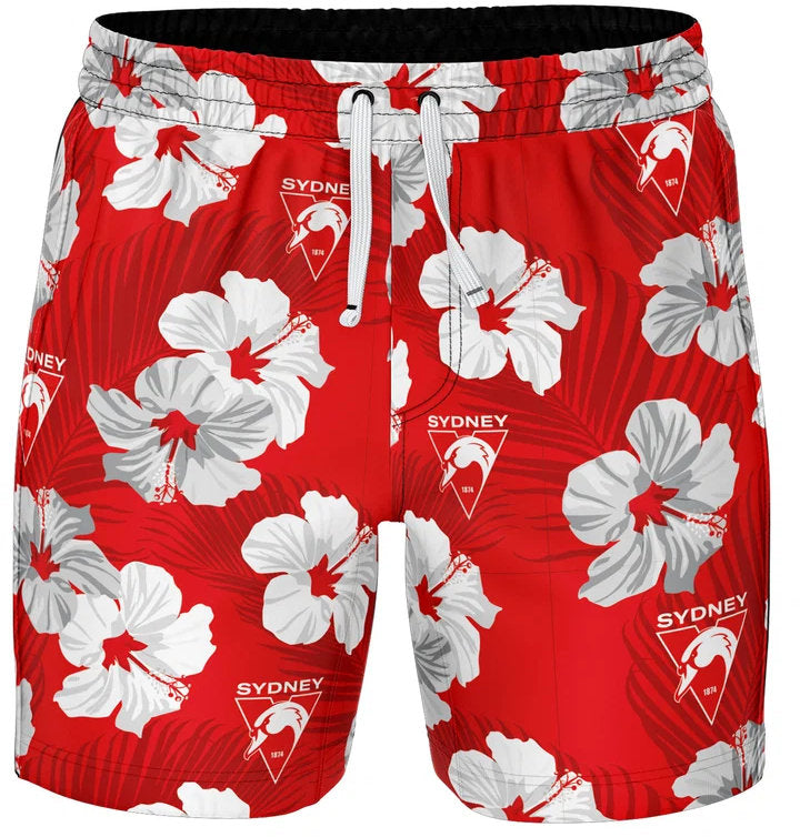 Sydney Swans AFL Mens Aloha Volley Swim Shorts