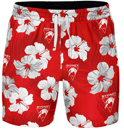 Sydney Swans AFL Mens Aloha Volley Swim Shorts