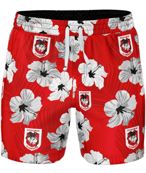 St George Dragons NRL Mens Aloha Volley Shorts
